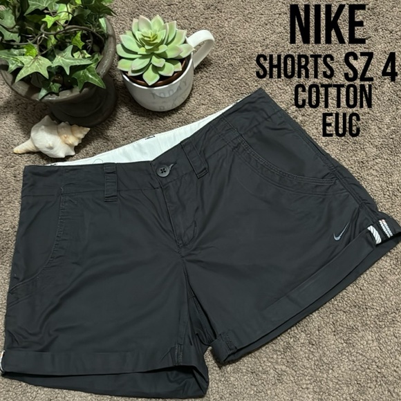 Nike Shorts-Sz 4-Cotton-Drk Slate Gray-EUC - Picture 1 of 13
